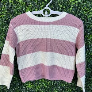 Copper Key mauve Pink‎ and Cream Crew Neck knit Sweater
